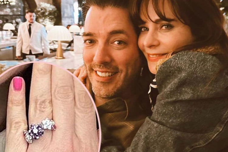 Zooey Deschanel with husband along with Engagement Ring in the background