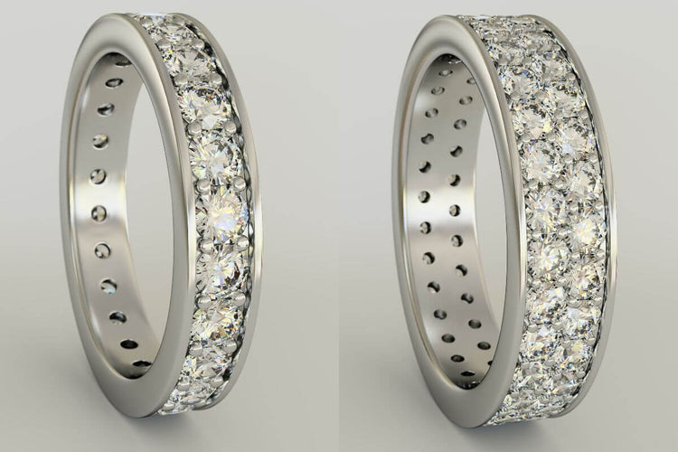 Two beautiful Micro Pave Diamond ring together.