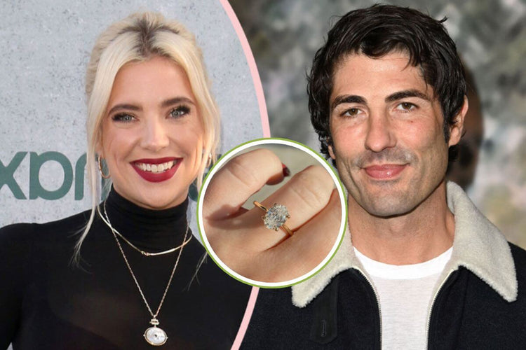 Ashley benson with her partner davis and a close up view of her ring.