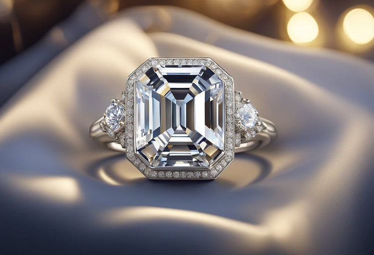 Asscher cut diamond ring