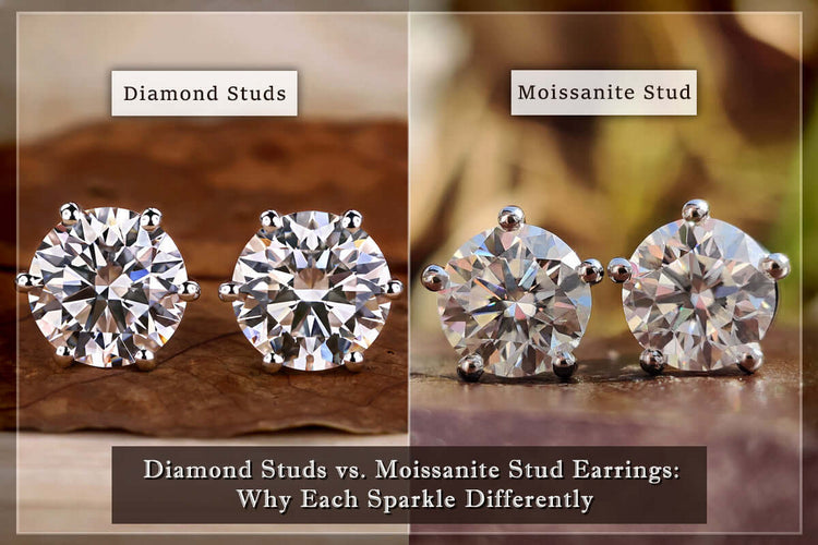 Diamond Stud vs. Moissanite Stud Earrings; Why Each Sparkles Differently