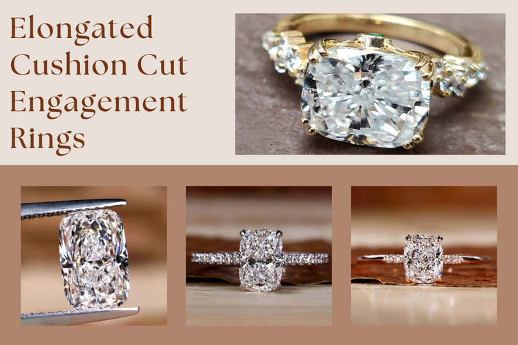 Elongated Cushion Cut Engagement Rings