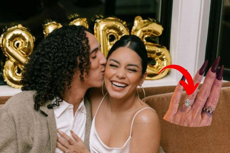 Vanessa Hudgens flaunting her engagement ring