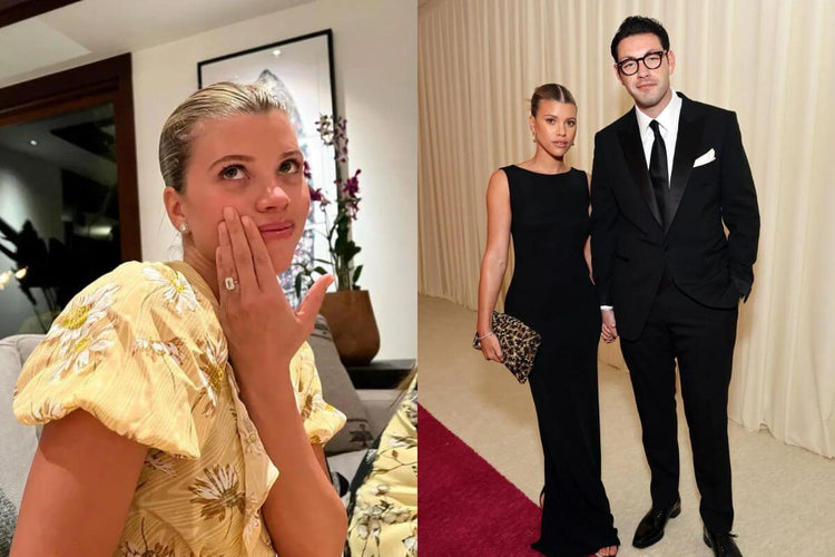 Sofia richie showing her engagement ring