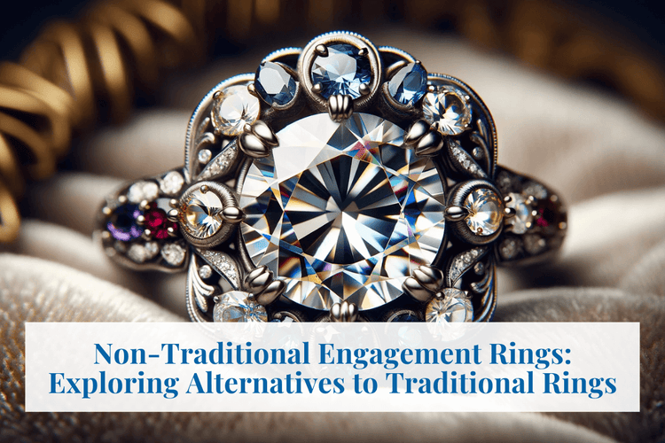 Antique Cut Moissanite with Colored Gemstone Accents