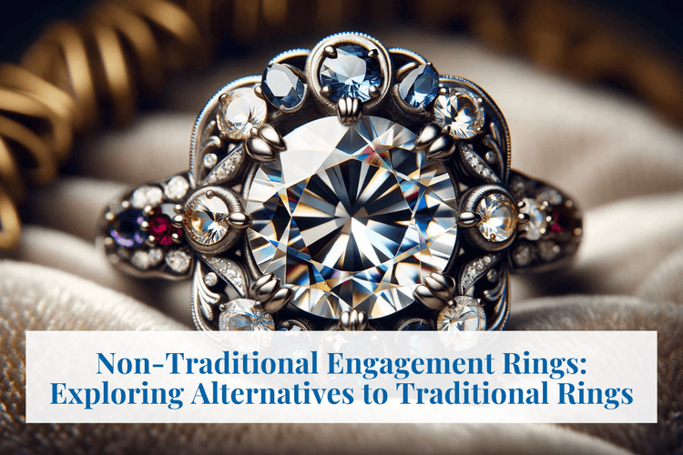 Antique Cut Moissanite with Colored Gemstone Accents