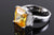 Saffron diamond close up view