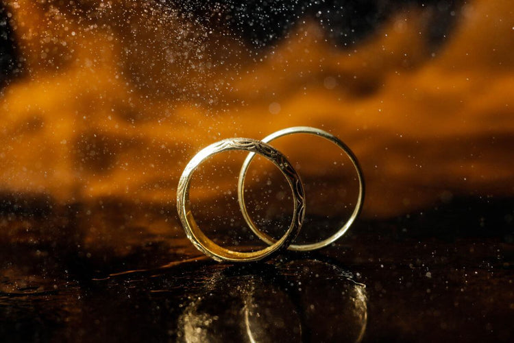 A 10k and 14k gold ring kept together.