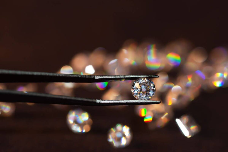 A close view of beautiful sparkling lab grown diamond.