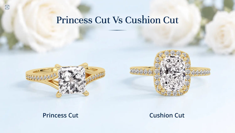 Princess cut diamond showing its square shape and facet pattern