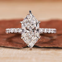 Hidden Halo Diamond Ring featuring a brilliant round cut diamond.