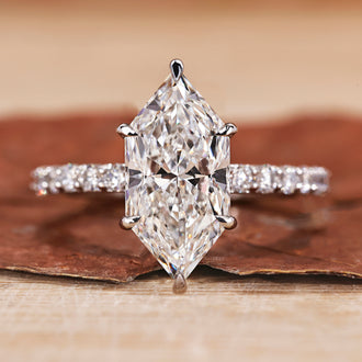 Hidden Halo Diamond Ring featuring a brilliant round cut diamond.