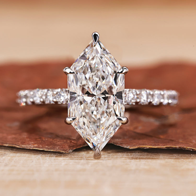 Hidden Halo Diamond Ring featuring a brilliant round cut diamond.
