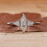 Hexagon Diamond Ring with a unique and stunning design.