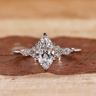 Marquise Cut Diamond Ring with a stunning claw prongs setting.