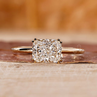 East west engagement ring handmade jewelry
