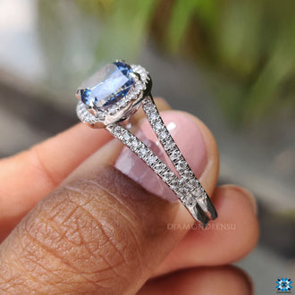 Moissanite engagement ring available as custom moissanite ring.
