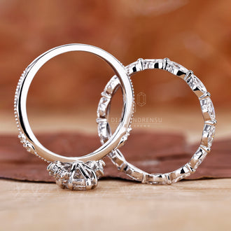 Milgrain Wedding Set designed for a vintage-inspired look.
