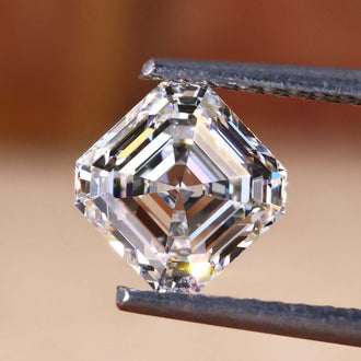 1 carat asscher cut diamond made for custom rings.
