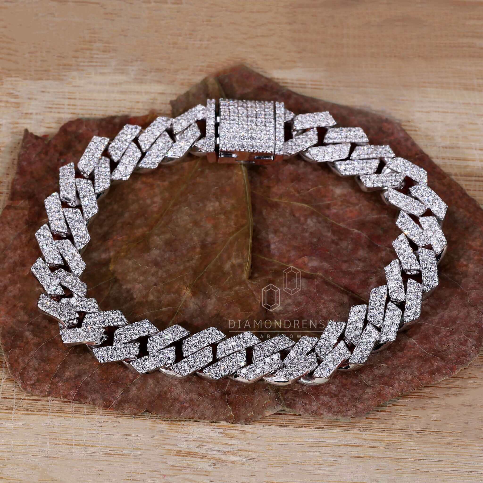 Cuban Moissanite Diamond Silver Iced Bracelet - VANITYDIAMONDS