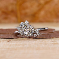Cluster Engagement Ring with stunning diamond accents.