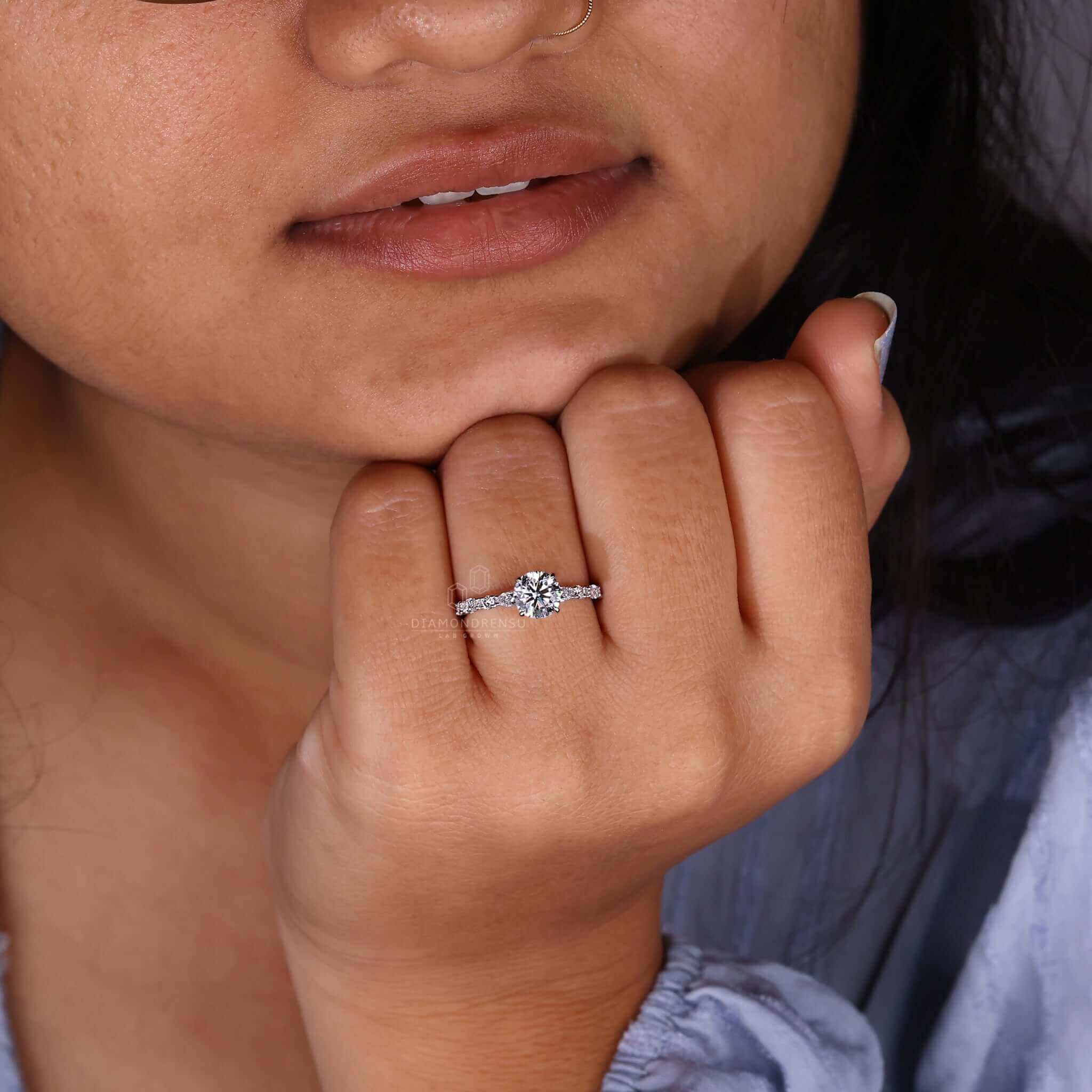 lab created diamond ring