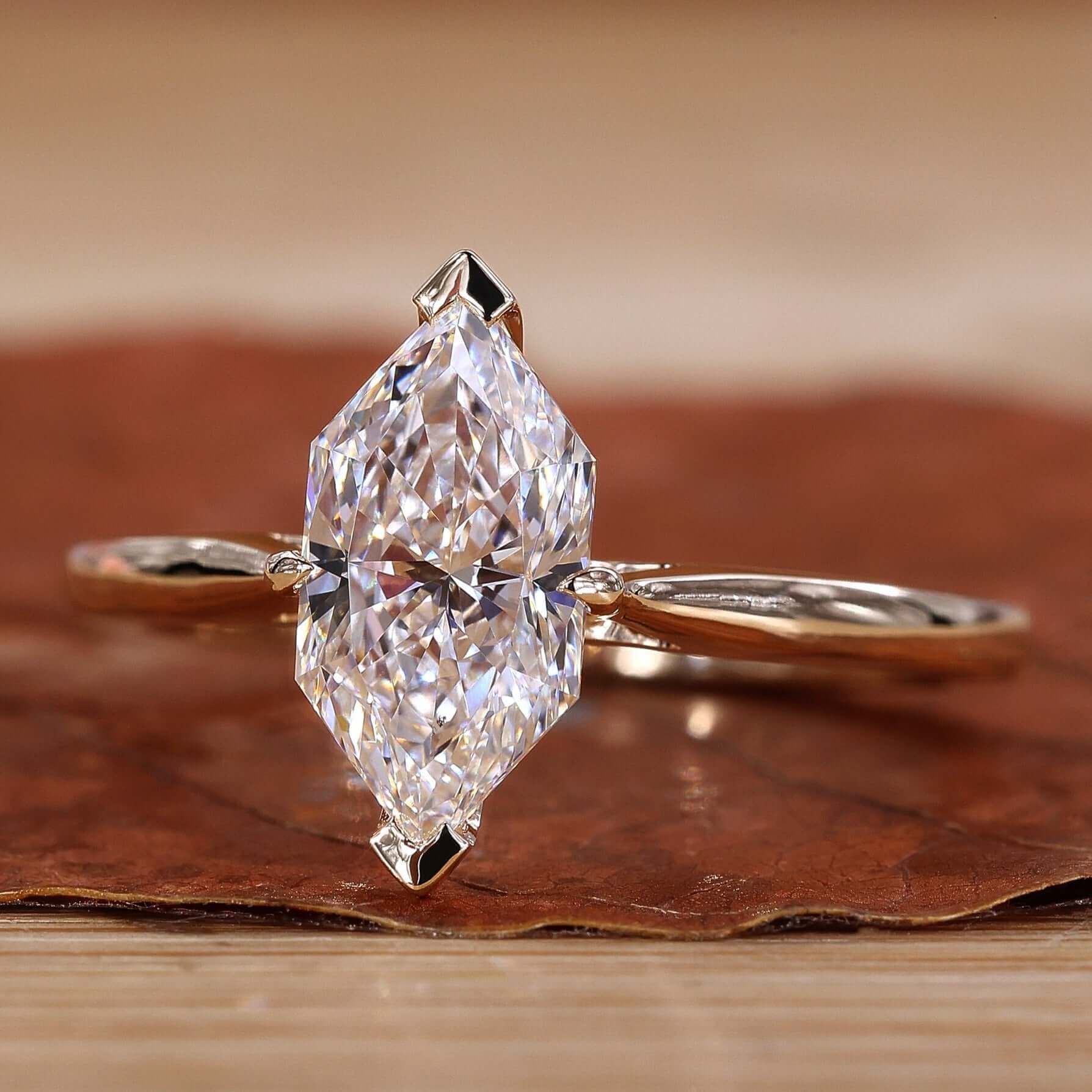 Dutch Shape Ring Dutch Marquise Cut Diamond Solitaire Engagement Ring