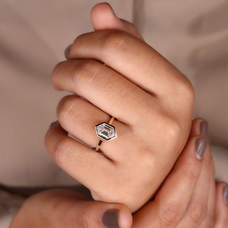 Diamond Solitaire Ring featuring a sleek and elegant design.
