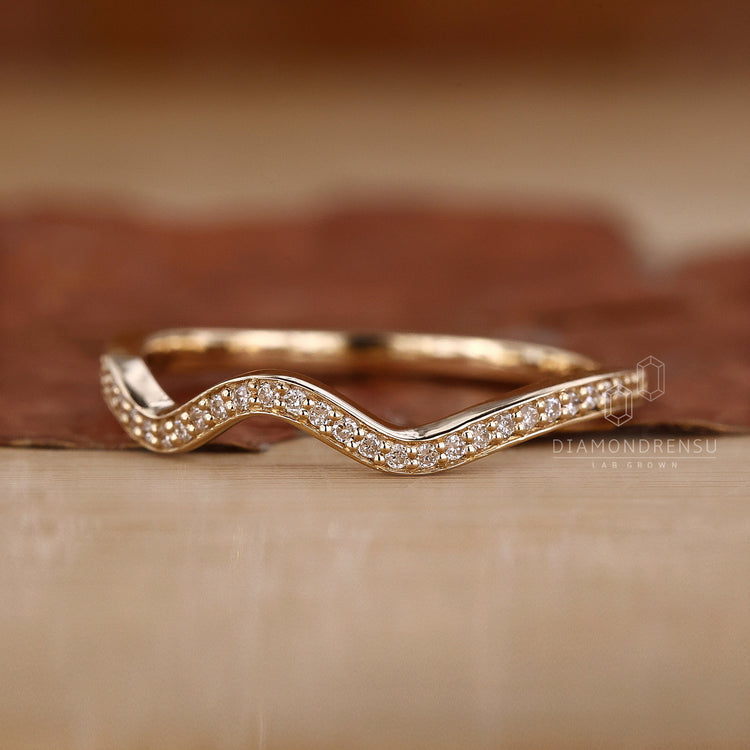 Women gold wedding band featuring a simple yet stunning look.
