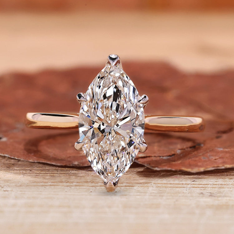 Marquise Diamond Engagement Ring in a classic design.