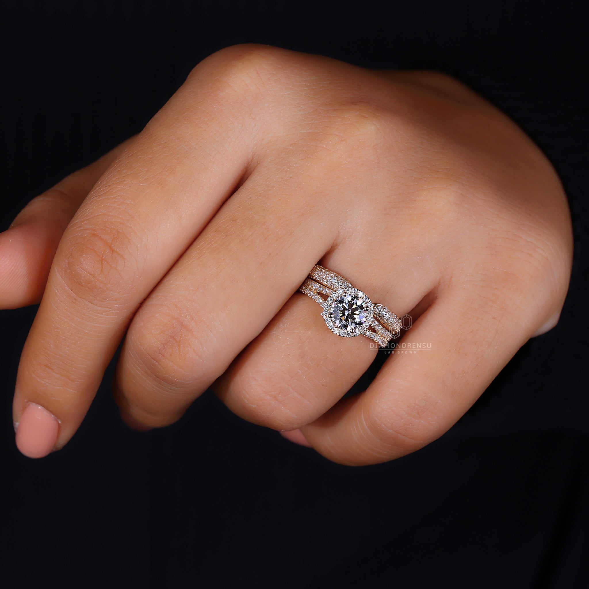 Yellow Gold Bridal Set with timeless elegance and charm.
