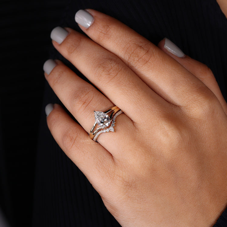 Tiara Wedding Band designed for a royal touch.
