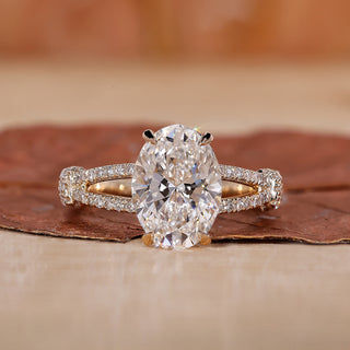 Oval Hidden Halo Engagement Ring featuring a stunning oval diamond ring.
