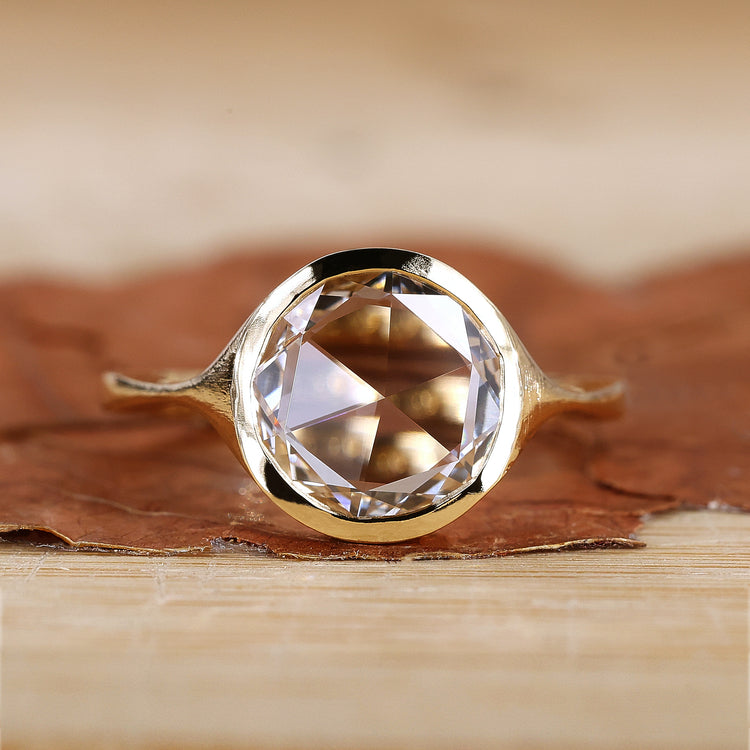 Rose Cut Engagement Ring in a vintage-inspired design.
