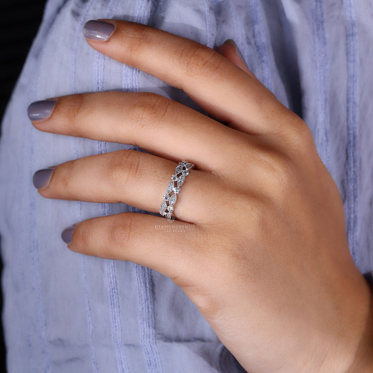 Elegant double row eternity band perfect for special occasions.
