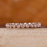 Handmade rose gold diamond wedding band.
