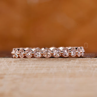 Handmade rose gold diamond wedding band.
