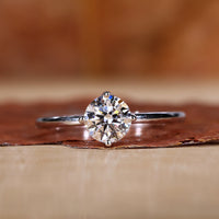 Round Brilliant Cut Diamond Ring in a classic solitaire design.
