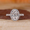 Oval Diamond Engagement Ring with halo engagement ring.
