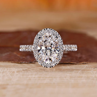 Oval Diamond Engagement Ring with halo engagement ring.
