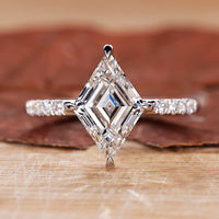 Pave Engagement Ring with a stunning diamond prong setting.