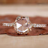 Image of a rose cut diamond ring with vintage design, perfect for women