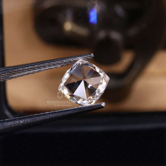 Cushion rose cut shows a flat soft top.