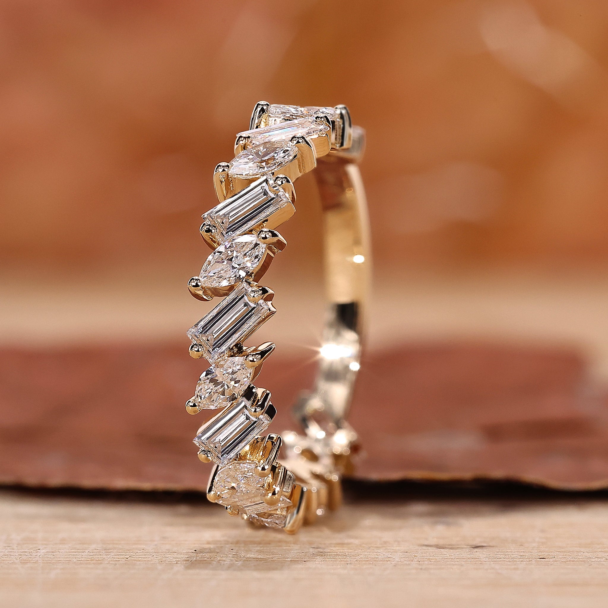 Baguette Diamond Wedding Band with stunning diamond details.
