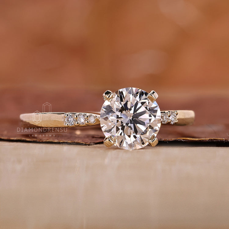 A sleek 4 Prong ring designed to secure the diamond with grace.
