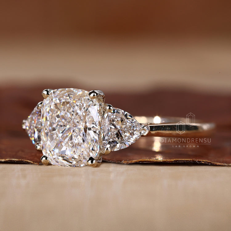Three Stone Diamond Ring - Cushion Diamond