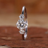 Round Cut Diamond set in a gorgeous three stone ring.
