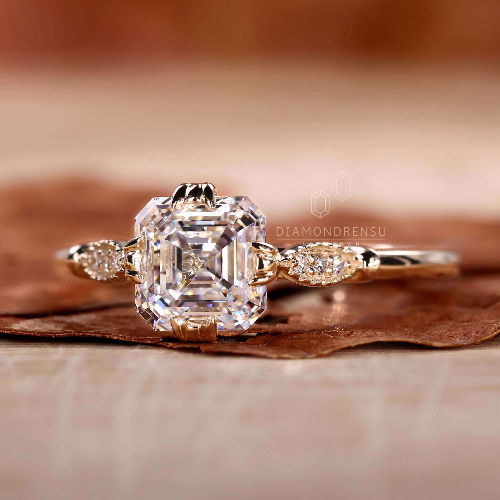 unique lab created diamond ring