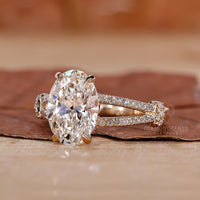Split Shank Pave Engagement Ring Setting with brilliant diamonds.
