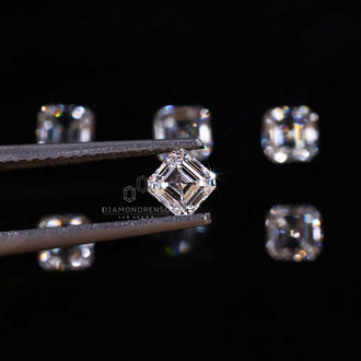 Buy loose lab grown diamonds in 0.26 carat Asscher cut design.
